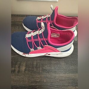Girls’ Size 2 Athletic Sneakers – Navy Blue & Pink